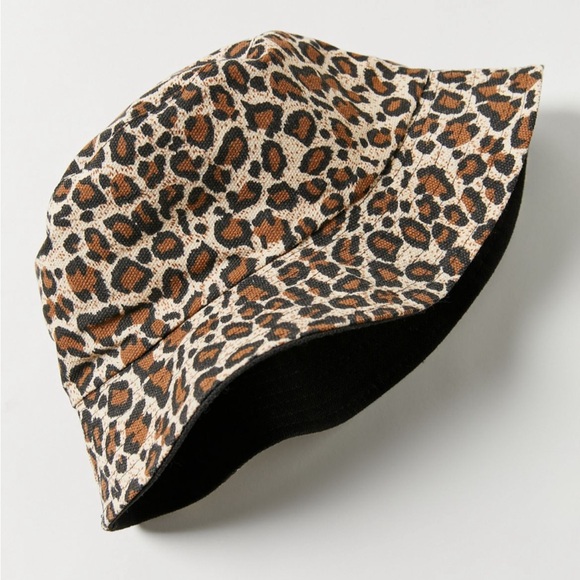 URBAN OUTFITTERS Brown & Beige Leopard Cheetah Animal Print Bucket Hat Accessory - Picture 16 of 16